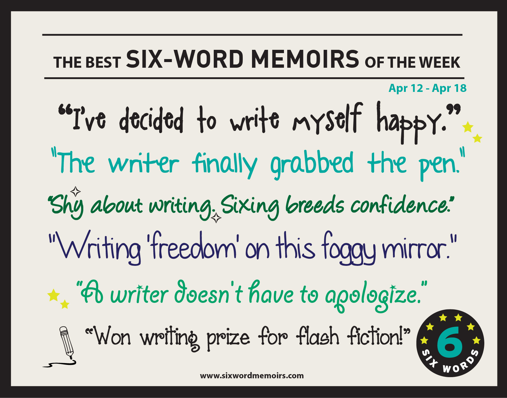 "Shy about writing. Sixing breeds confidence." Best Six ...