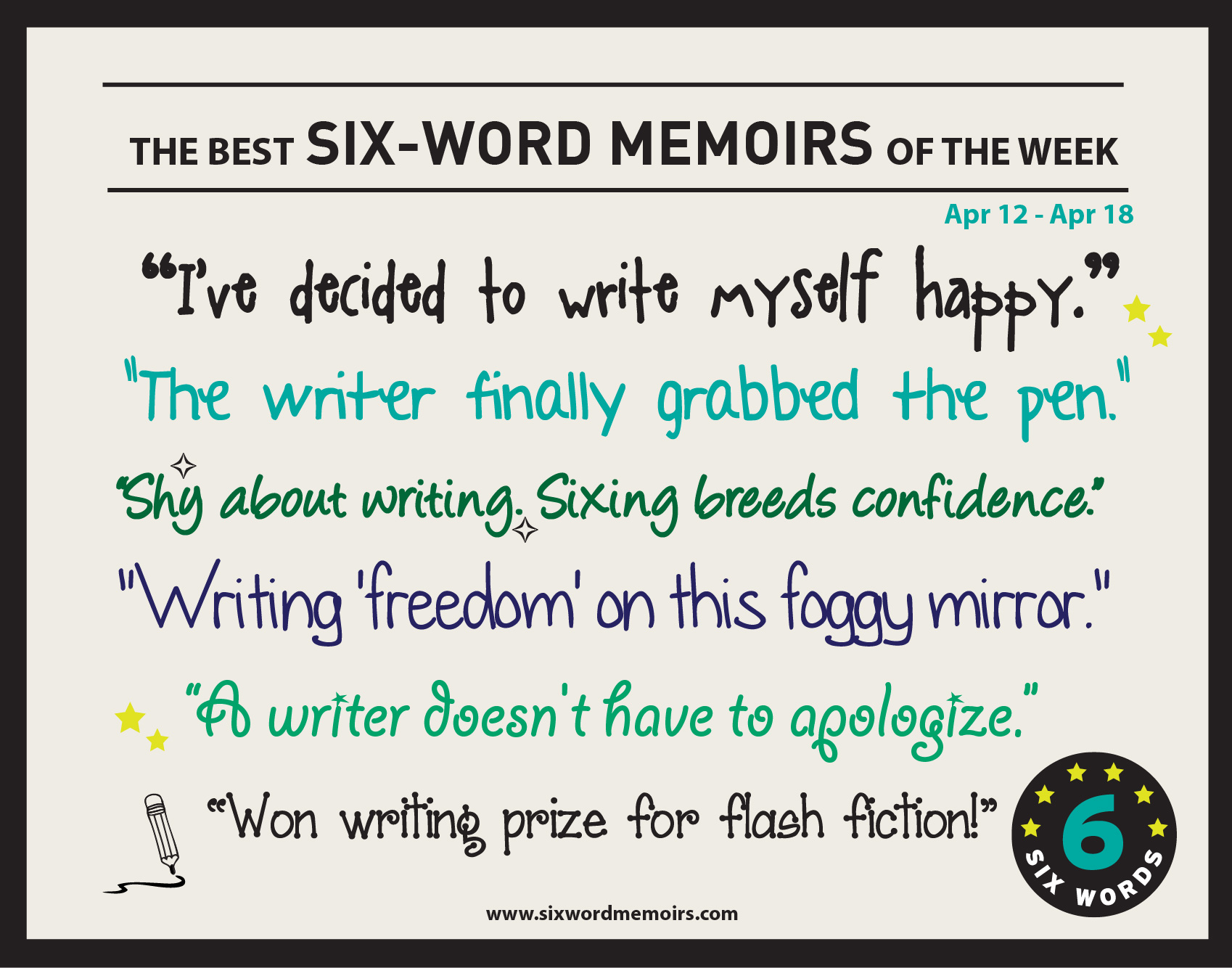 Six Word Wonder: Stories, poems, memoirs and jokes to entertain and amuse  in only six words: 1