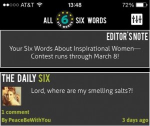 Six Word app - main screen - smaller