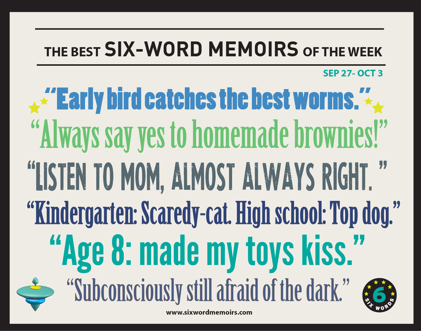 Six-Word Memoirs. Six Word Memoirs School year. 6 words текст